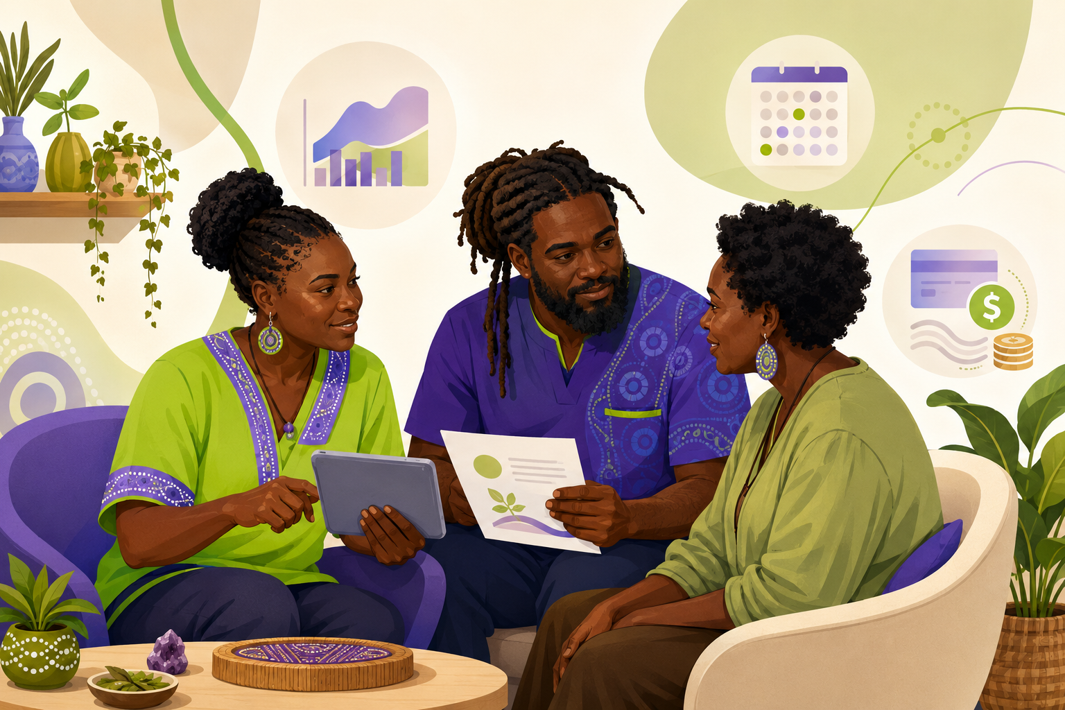 Aboriginal Black holistic healthcare providers using connected practice tools with a client